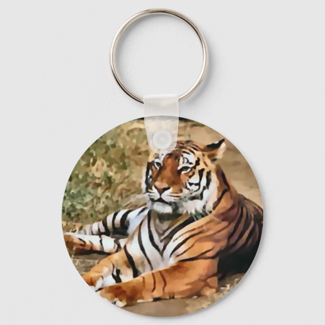 Tiger Lovers Art Gifts Key Ring (Front)