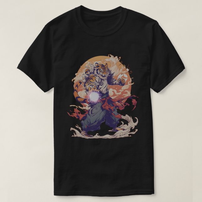 Tiger Mage Anime Art T-Shirt (Design Front)