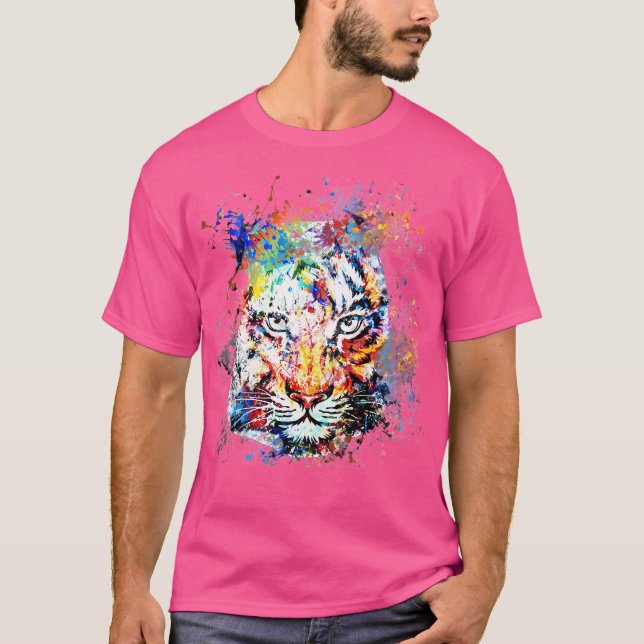 Tiger Magic Watercolor Drawing T-Shirt (Front)