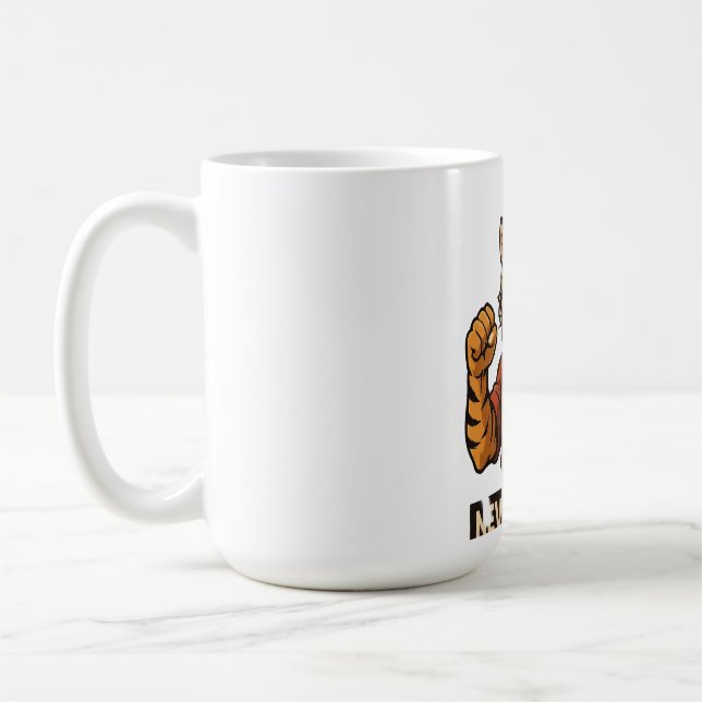 Tiger Martial Arts - Never Give up motivational  Coffee Mug (Left)