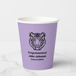 Tiger Mascot Themed Graduation Paper Cups Reunion