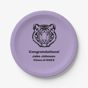 Tiger Mascot Themed Graduation Paper Plate
