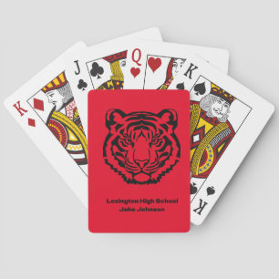 Tiger Mascot Themed Personalized Playing Cards