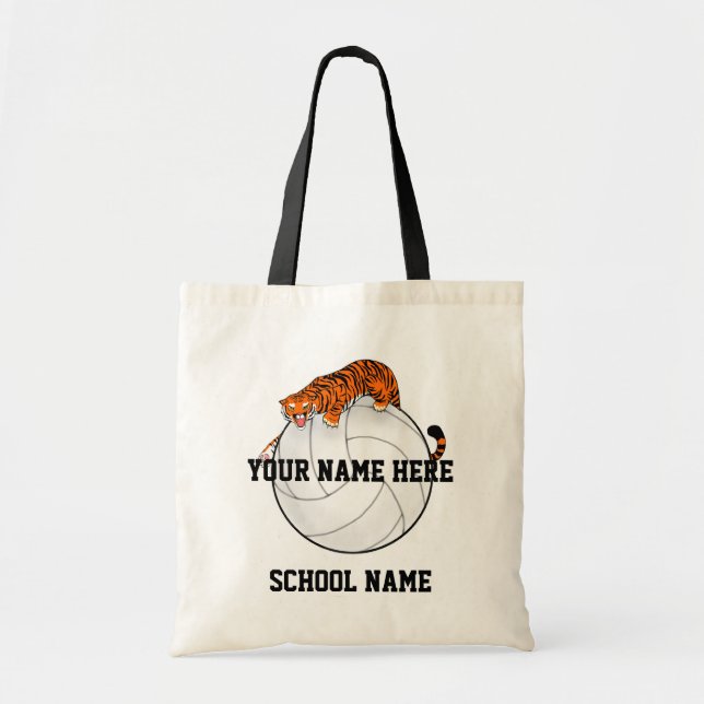 Tiger mascot Volleyball tote bag (Front)