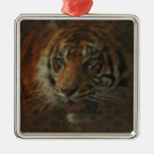 Tiger Metal Tree Decoration