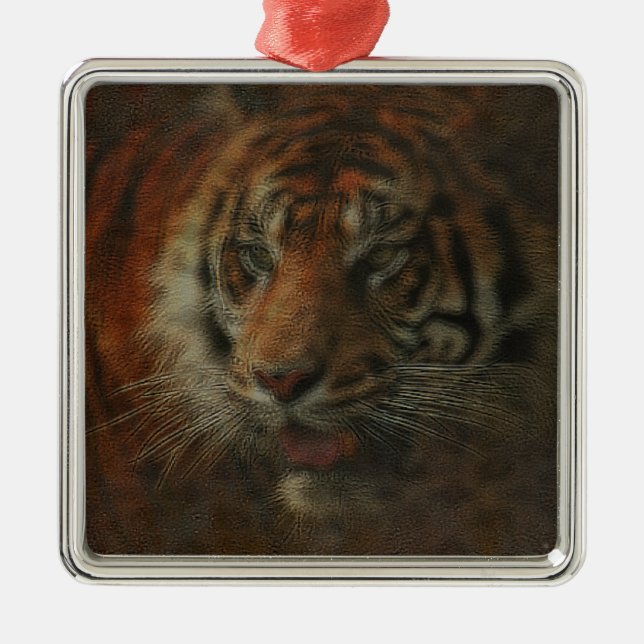 Tiger Metal Tree Decoration (Front)