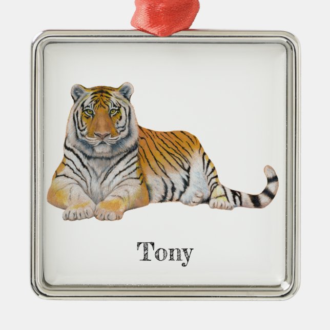 Tiger Metal Tree Decoration (Front)