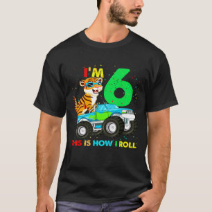 Tiger Monster Truck 6th Birthday Boys T-Shirt