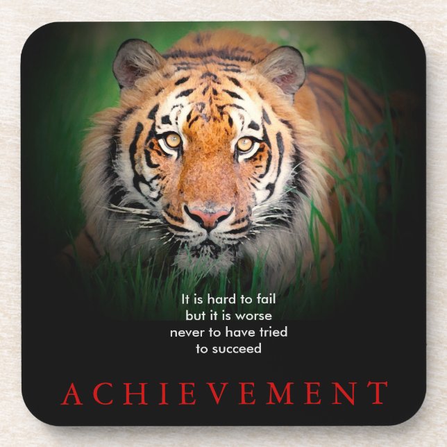 Tiger Motivational Achievement Coaster (Front)