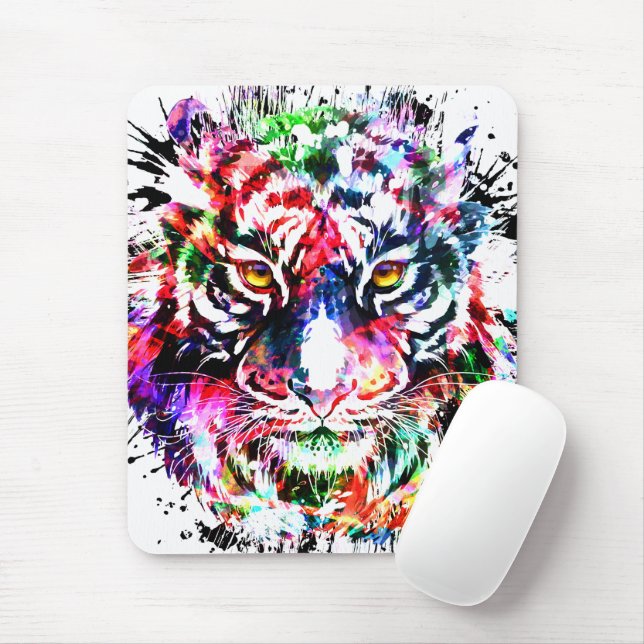 Tiger Mousepad | Colourful Tiger Mouse Pad (With Mouse)