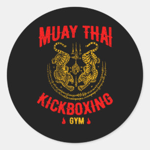 Tiger Muay Thai Kickboxing Gym Mma Training Classic Round Sticker