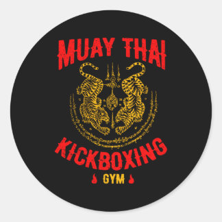 Tiger Muay Thai Kickboxing Gym Mma Training Classic Round Sticker
