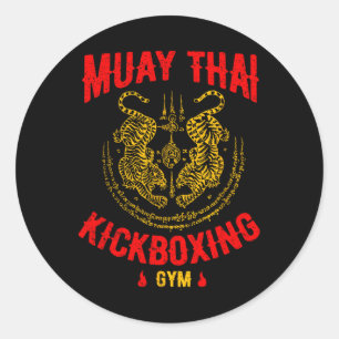 Tiger Muay Thai Kickboxing Gym Mma Training Gift  Classic Round Sticker