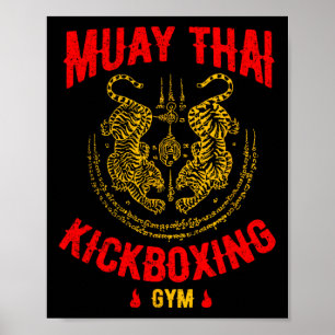 Tiger Muay Thai Kickboxing Gym Mma Training Gift _ Poster