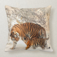 tiger mum and baby pillow