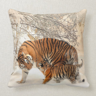 tiger mum and baby pillow
