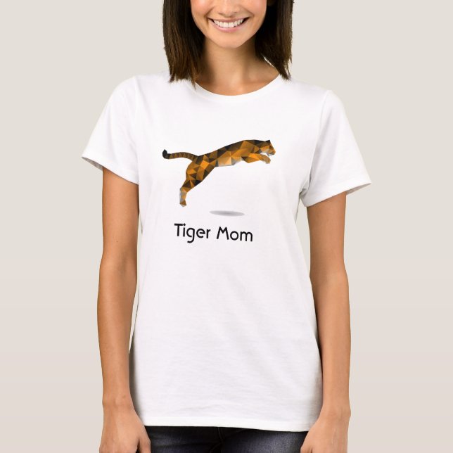 Tiger Mum Tshirt - Modern Leaping Tiger (Front)