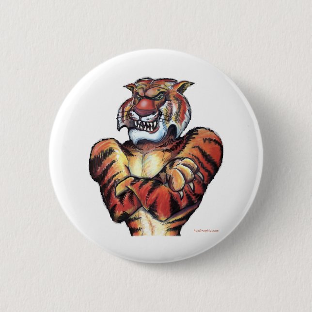 Tiger Muscle 6 Cm Round Badge (Front)