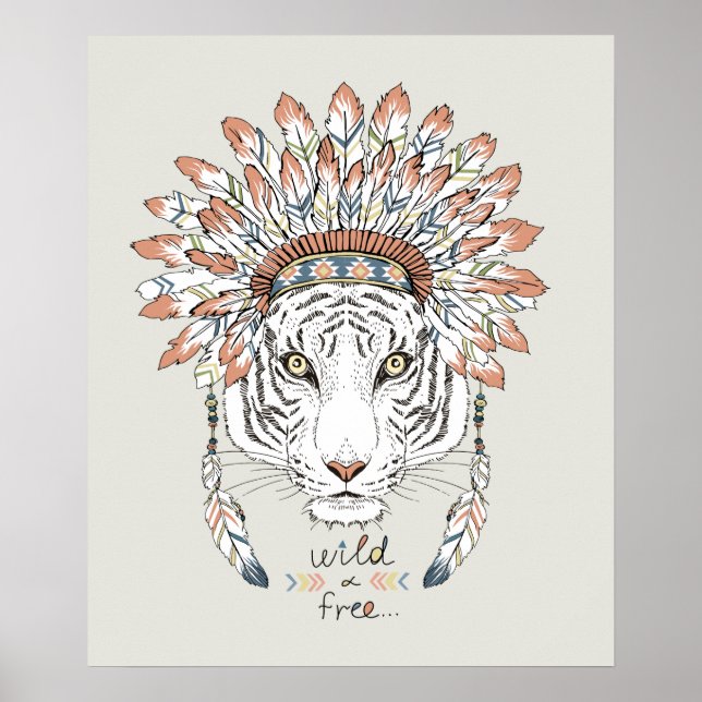Tiger Native American Indian Chief Poster (Front)
