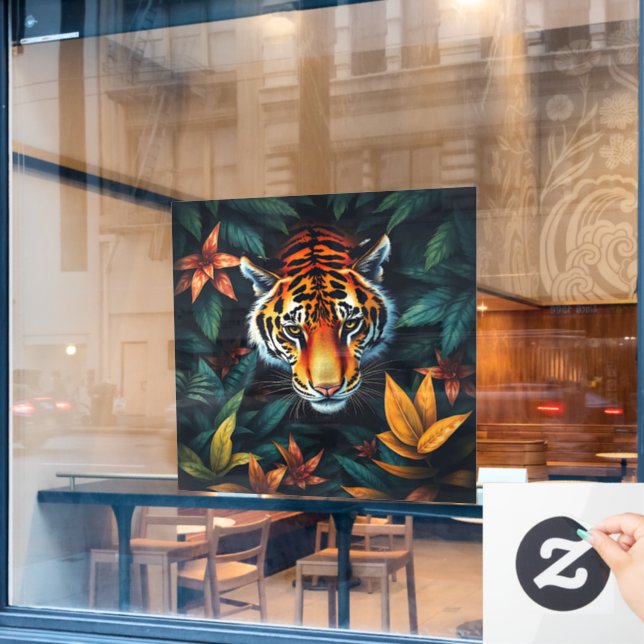 “Tiger of Mine” – Colourful Tiger Portrait (Cafe Window)