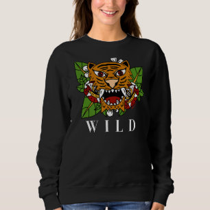 Tiger Old School American Traditional Tattoo Artis Sweatshirt
