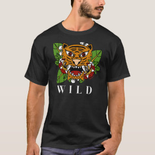 Tiger Old School American Traditional Tattoo Artis T-Shirt