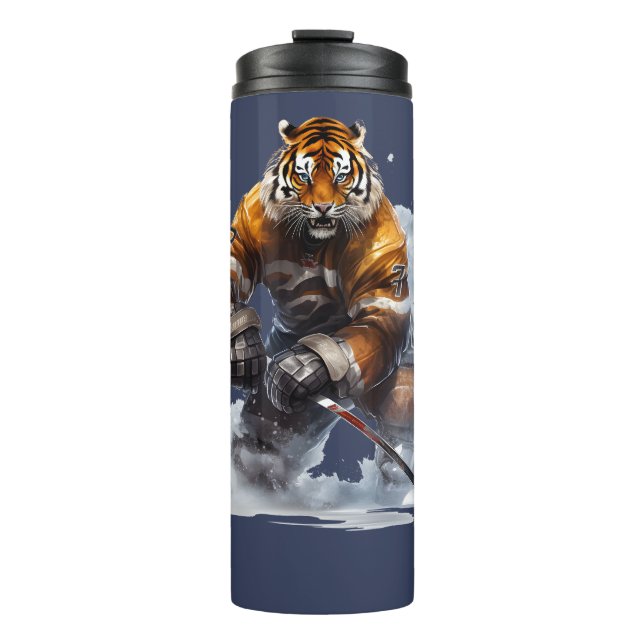 Tiger on Ice Hockey Adventure Thermal Tumbler (Front)