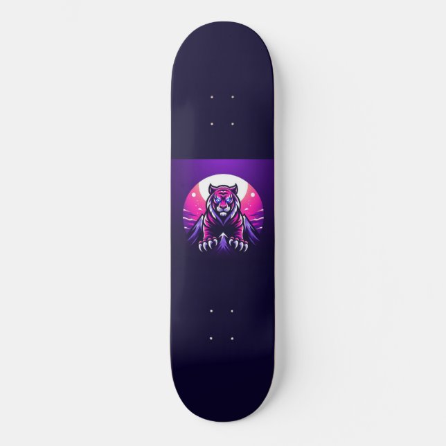 Tiger on Mountain Skateboard (Front)