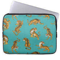 Tiger on Teal Pattern