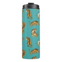 Tiger on Teal Pattern