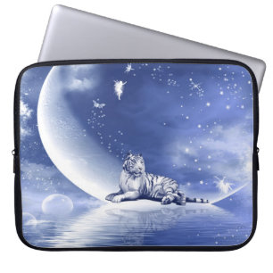 Tiger on the moon laptop sleeve