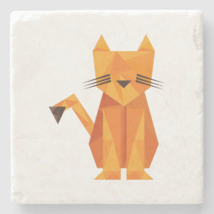 Tiger Oragami Stone Coaster
