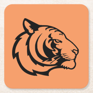 Tiger orange paper coaster