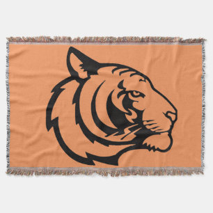 Tiger orange throw blanket