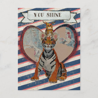 TIGER & OWL VALENTINE'S Postcard