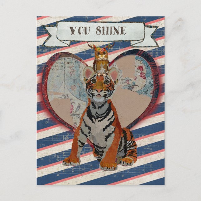 TIGER & OWL VALENTINE'S Postcard (Front)