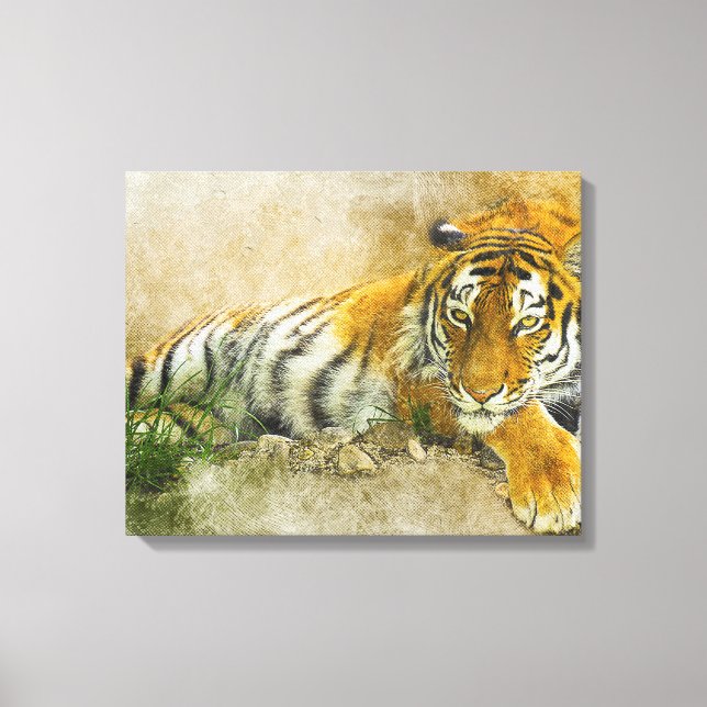 Tiger painting canvas print (Front)