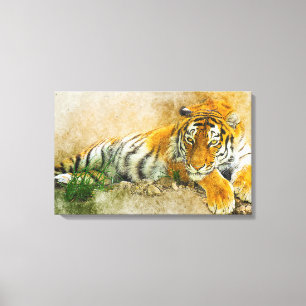 Tiger painting canvas print