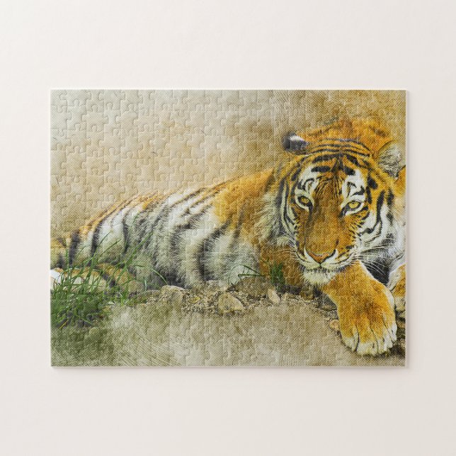 Tiger painting jigsaw puzzle (Horizontal)