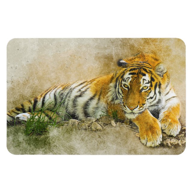 Tiger painting magnet (Horizontal)