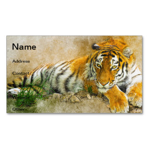 Tiger painting magnetic business card