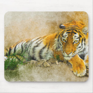 Tiger painting mouse pad