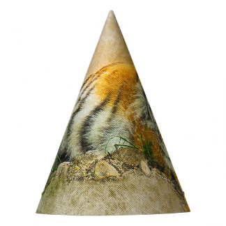 Tiger painting party hat