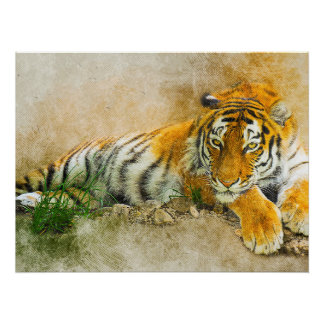 Tiger painting poster