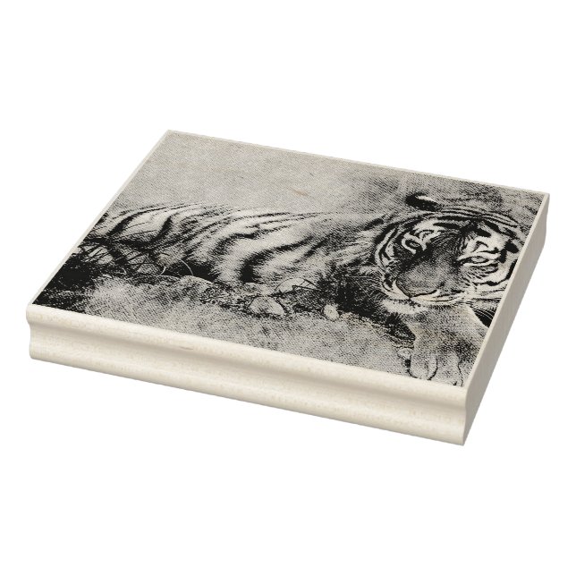 Tiger painting rubber stamp (Stamp)
