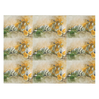 Tiger painting tablecloth