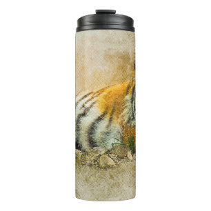 Tiger painting thermal tumbler