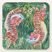 Tiger paper coasters