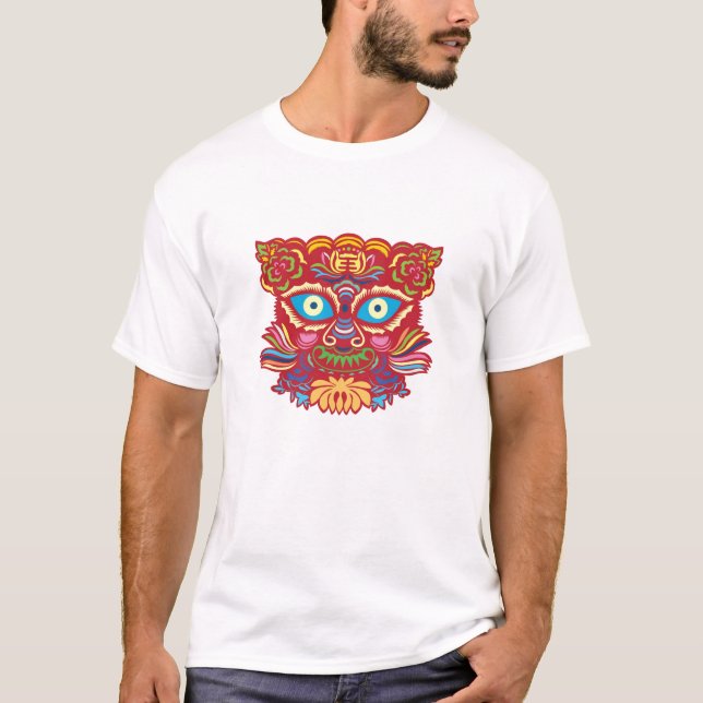 Tiger paper cut T-shirt (Front)