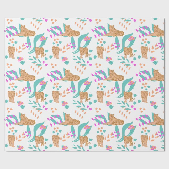 Tiger Parade  Wrapping Paper (Flat)